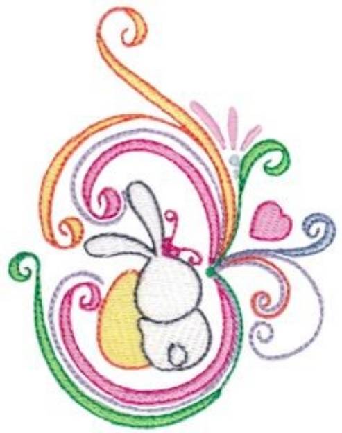Picture of Swirly Easter Border Machine Embroidery Design