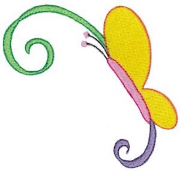 Picture of Swirly Easter Butterfly Machine Embroidery Design