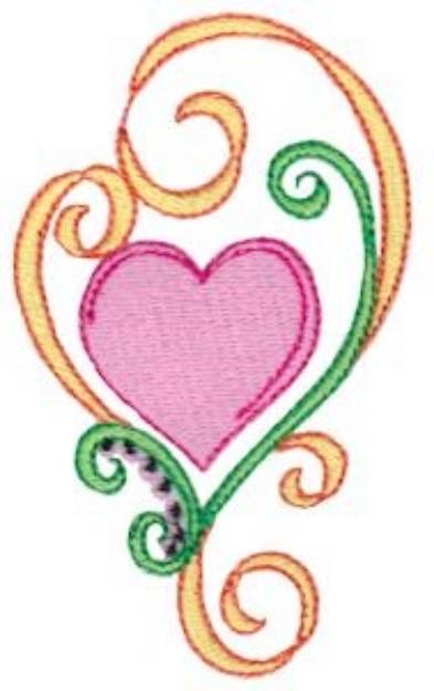Picture of Swirly Easter Heart Machine Embroidery Design