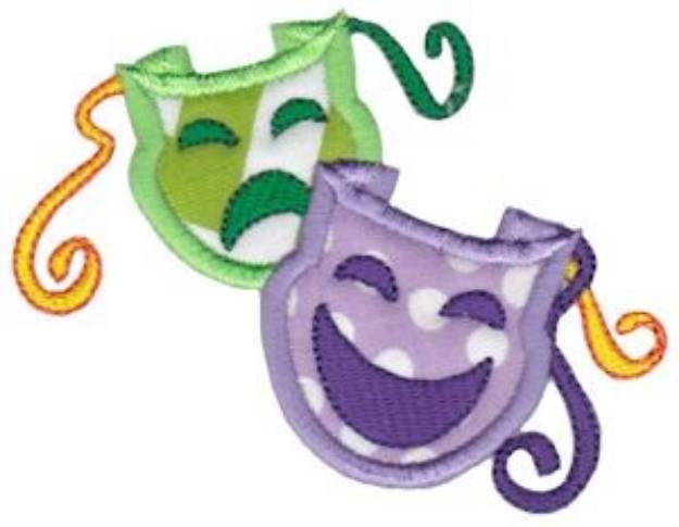 Picture of Theater Masks Applique Machine Embroidery Design