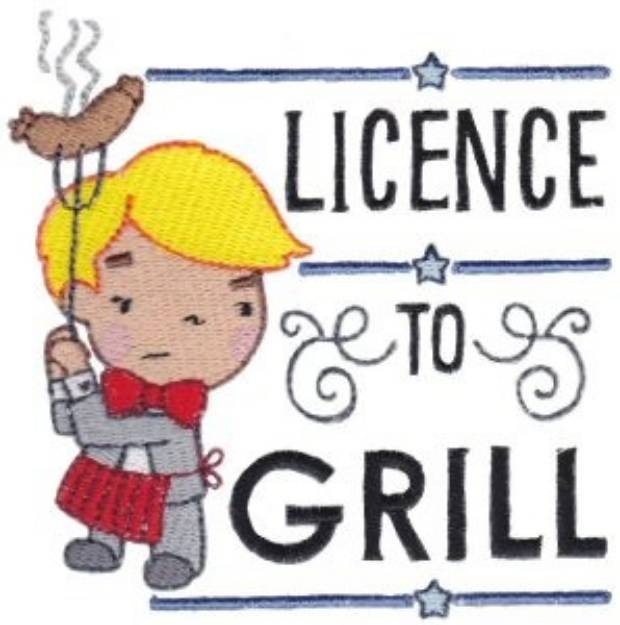 Picture of Licence To Grill Machine Embroidery Design