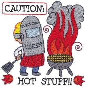 Picture of Caution:  Hot Stuff! Machine Embroidery Design