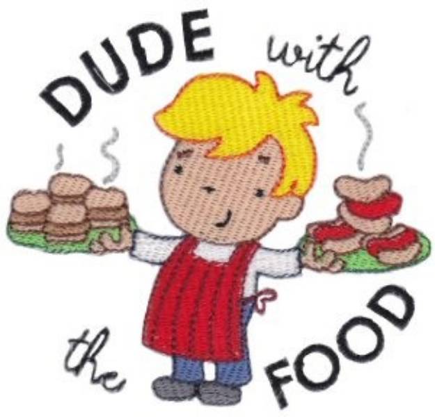 Picture of Dude With The Food Machine Embroidery Design