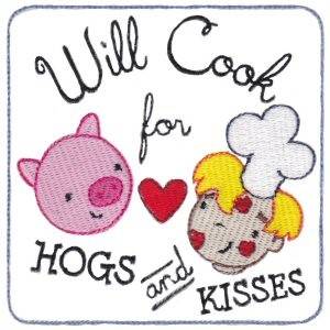 Picture of Hogs & Kisses Machine Embroidery Design