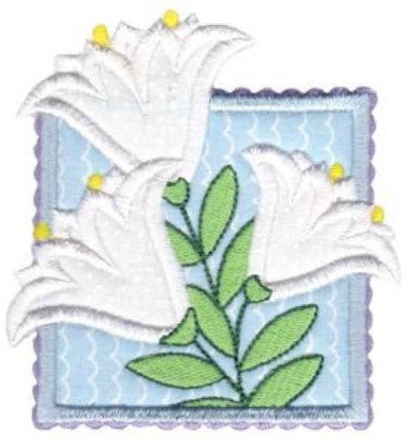 Picture of Easter Lily Applique Machine Embroidery Design