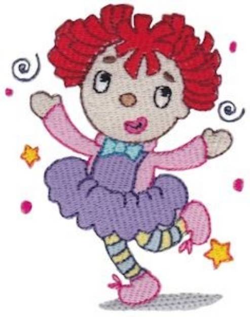 Picture of Dancing Rag Doll Clown Machine Embroidery Design