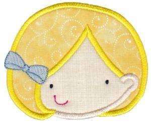 Picture of Blond Girl Applique Machine Embroidery Design