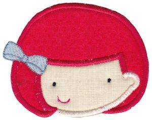 Picture of Red Headed Girl Applique Machine Embroidery Design