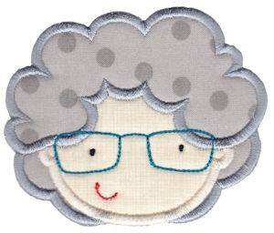 Picture of Old Woman Applique Machine Embroidery Design