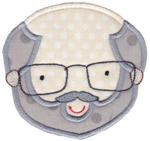 Picture of Bearded Grandpa Applique Machine Embroidery Design