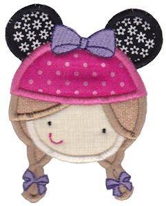 Picture of Mouse Eared Little Girl Machine Embroidery Design