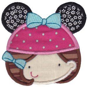 Picture of Little Girl With Mouse Ears Machine Embroidery Design