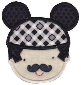 Picture of Applique Dad & Mouse Ears Machine Embroidery Design