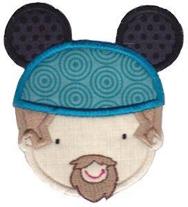Picture of Goateed Man & Mouse Ears Machine Embroidery Design