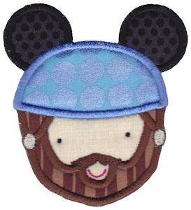 Picture of Bearded Man & Mouse Ears Machine Embroidery Design