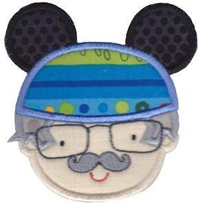 Picture of Grandpa With Mouse Ears Machine Embroidery Design