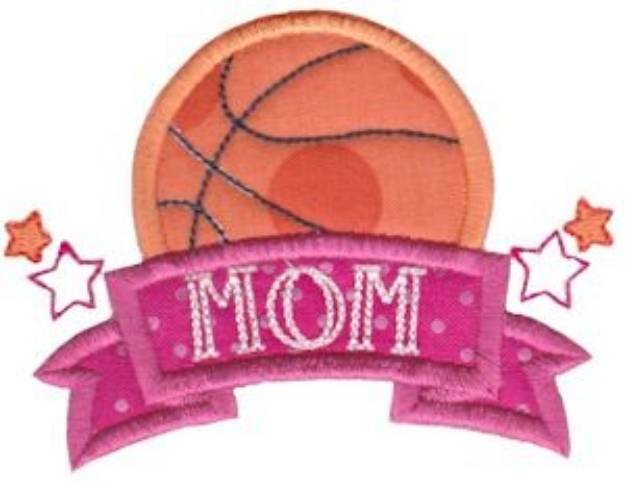 Picture of Basketball Mom Applique Machine Embroidery Design