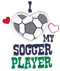 Picture of Love My Soccer Player Machine Embroidery Design