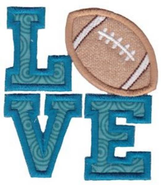 Picture of Football Love Machine Embroidery Design
