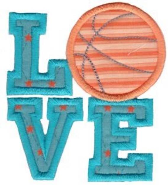 Picture of Basketball Love Applique Machine Embroidery Design