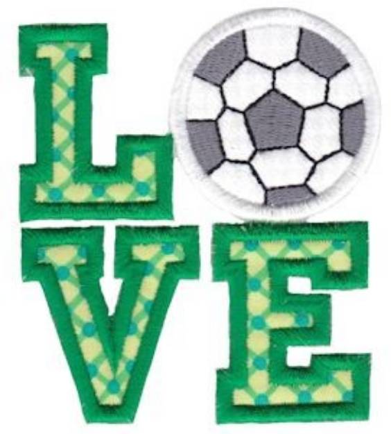 Picture of Soccer Love Applique Machine Embroidery Design
