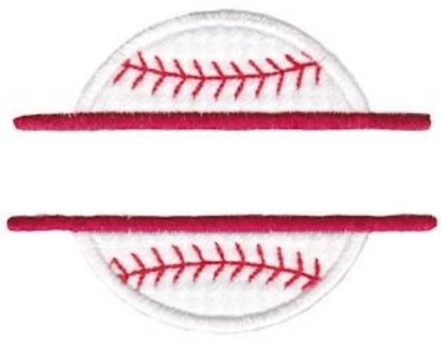 Picture of Baseball Applique Name Drop Machine Embroidery Design