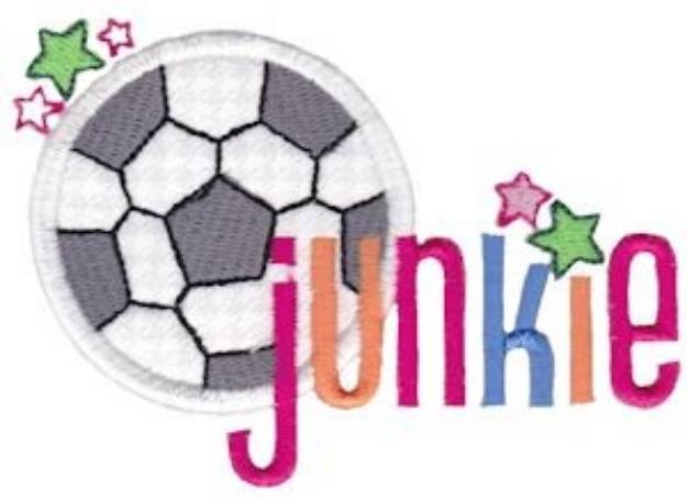 Picture of Soccer Junkie Applique Machine Embroidery Design