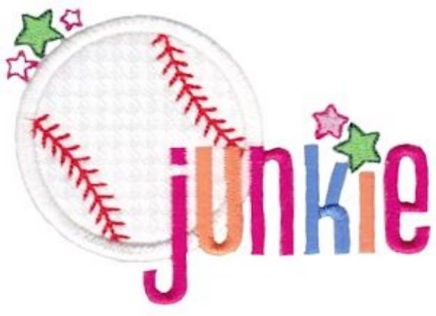 Picture of Baseball Junkie Applique Machine Embroidery Design