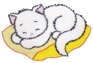 Picture of Sleeping Kitten Machine Embroidery Design