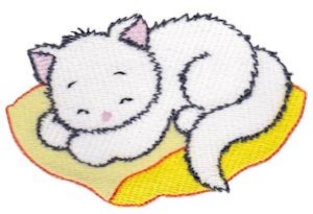 Picture of Sleeping Kitten Machine Embroidery Design