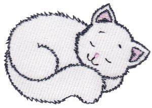 Picture of Napping Kitten Machine Embroidery Design