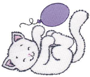 Picture of Kitten & Balloon Machine Embroidery Design