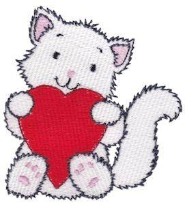 Picture of Valentines Day Kitten Machine Embroidery Design