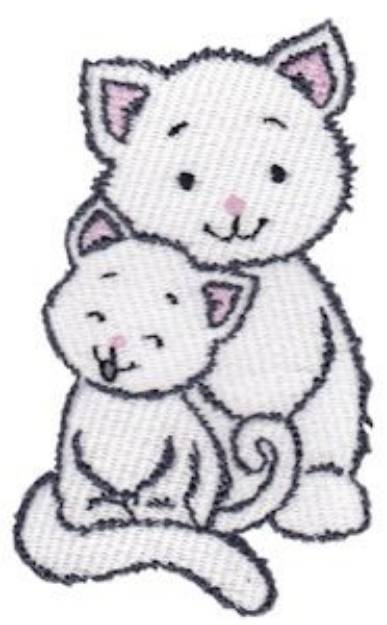 Picture of Cat & Kitten Machine Embroidery Design