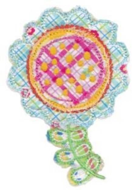 Picture of Cute Raggedy Flower Applique Machine Embroidery Design