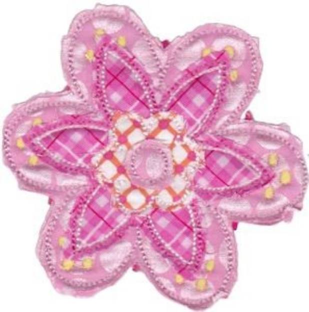 Picture of Ragged Applique Flower Machine Embroidery Design