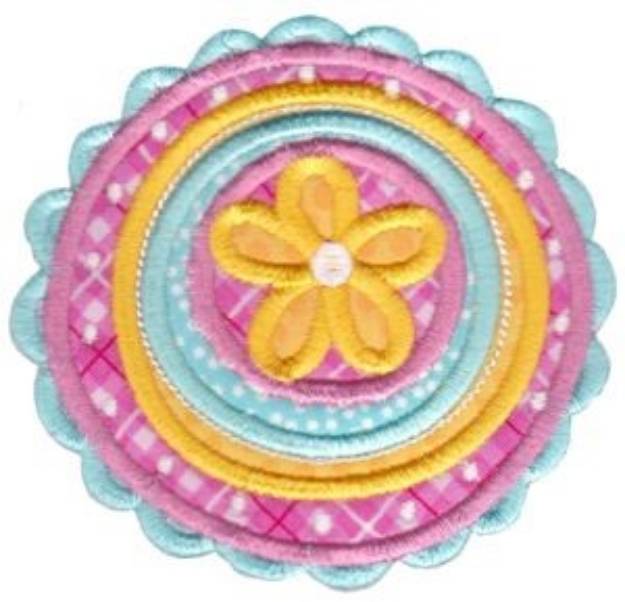 Picture of Applique Flower Circle Machine Embroidery Design