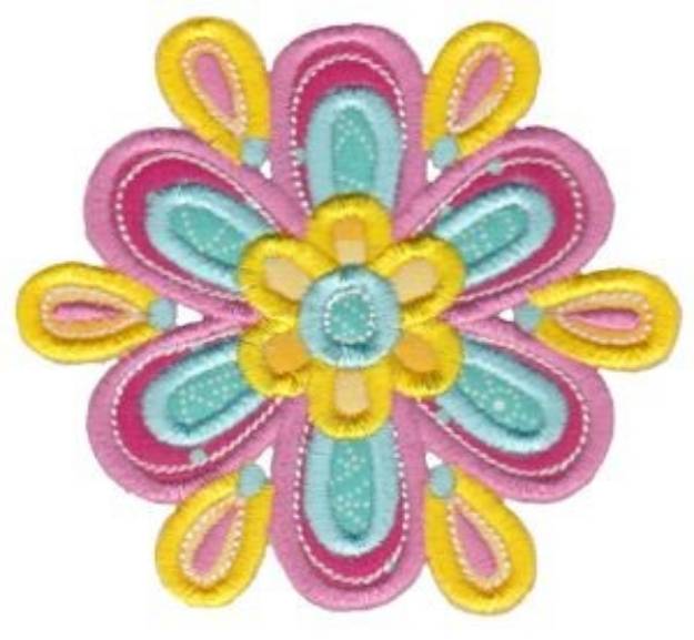 Picture of Floral Applique Machine Embroidery Design