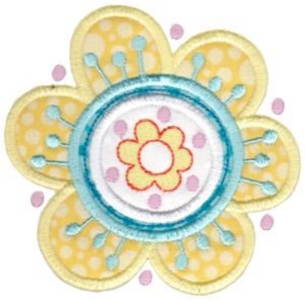 Picture of Cute Daisy Applique Machine Embroidery Design