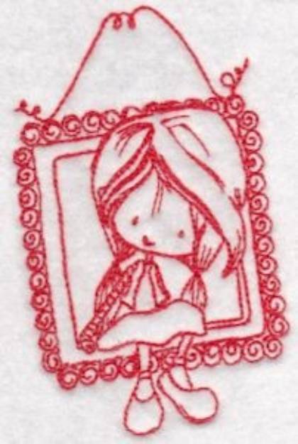 Picture of Redwork Wryn Picture Frame Machine Embroidery Design