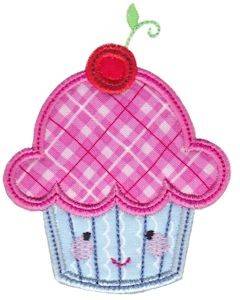 Picture of Kawaii Applique Cupcake Machine Embroidery Design