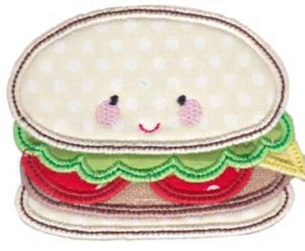 Picture of Kawaii Applique Sandwich Machine Embroidery Design