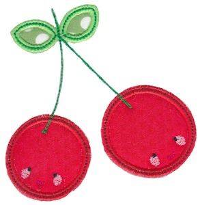 Picture of Kawaii Applique Cherries Machine Embroidery Design