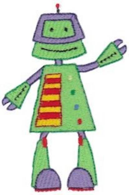 Picture of Green Zotbot Machine Embroidery Design