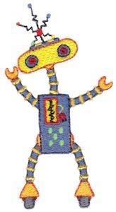 Picture of Yellow Zotbot Machine Embroidery Design
