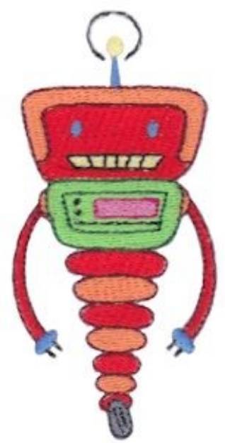 Picture of Red Zotbot Robot Machine Embroidery Design