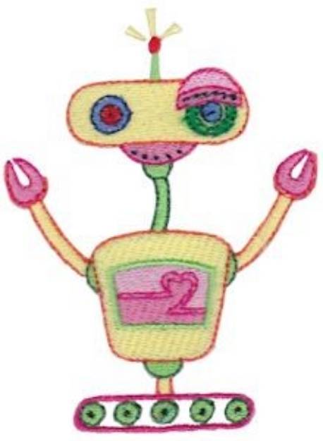 Picture of Cute Zotbot Robot Machine Embroidery Design