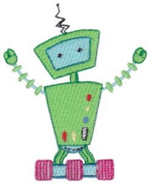 Picture of Green Zotbot Robot Machine Embroidery Design