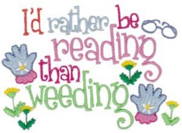 Picture of Rather Be Reading Machine Embroidery Design
