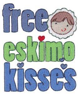 Picture of Free Eskimo Kisses Machine Embroidery Design